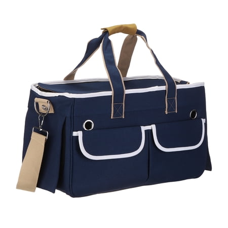 Cat Carrier for Pet Rollable Cover Breathable Dog Carrier Bag Up to 16.5 lbs Dark Blue