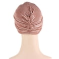 thumbnail image 5 of Odeerbi Headwrap for Women 2024 Solid India Muslim Ruffle Chemo Hat Headband Turbans Beanie Cap Brown, 5 of 5