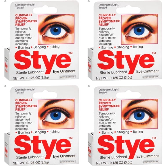 Stye Sterile Lubricant Eye Ointment, 0.125 oz, 4 Pack