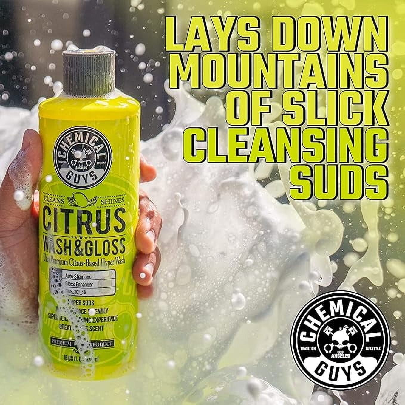 Chemical Guys HOL357 Clean & Shine Car Wash Starter Kit - Safe for Cars, Trucks, Motorcycles, SUVs, Jeeps, RVs & More (7 Piece Set, Including 3 16 oz. Car Detailing Chemicals)