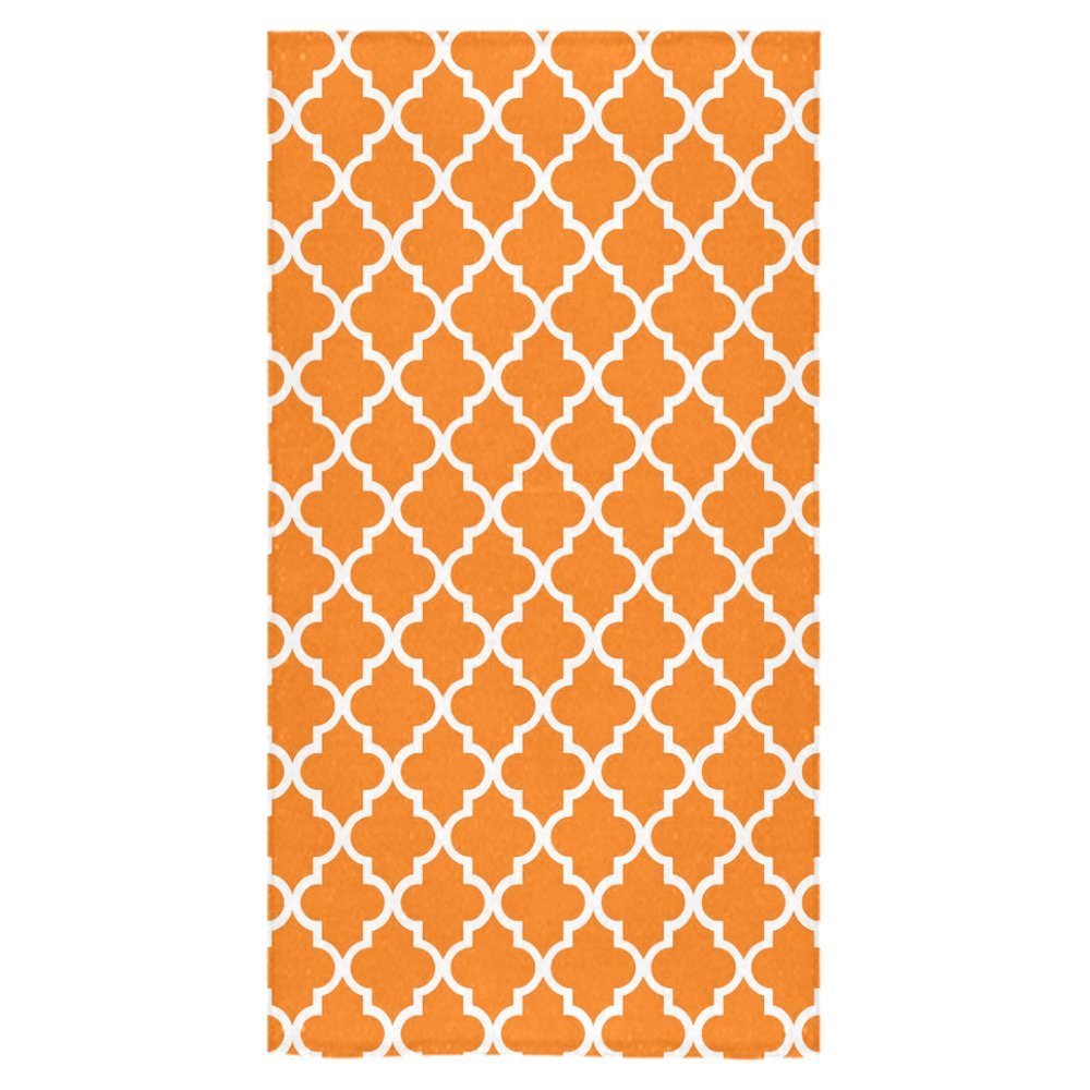 MKHERT Orange and White Bath Towel Shower Towel Wash Cloth Face Towels