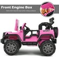 thumbnail image 6 of Costway 12V Kids Ride On Car 2 Seater Truck RC Electric Vehicles w/ Storage Room Pink, 6 of 10