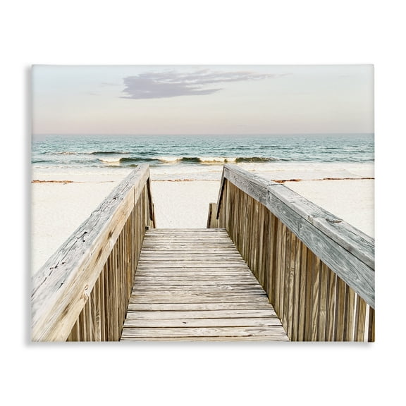 Stupell Industries Steps to Beach Shore Nautical & Beach Photography Wrapped Canvas Art Print Wall Art, 20 x 16