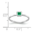 thumbnail image 2 of Real 14kt White Gold Diamond and Princess Emerald Ring Size: 7; for Adults and Teens; for Women and Men, 2 of 2