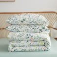thumbnail image 5 of Boho Floral Green Botanical Queen Comforter Set with Colorful Flower Print Pattern Soft Comfortable and Lightweight Microfiber Bedding Set, 5 of 6