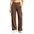 thumbnail image 3 of Yxbdin Womens Yoga Pants with Pockets Trendy Crisscrossed Waisted Cargo Athletic Pants Straight Leg Fashion Workout Trousers for Gym Fitness, 3 of 7