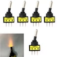 thumbnail image 2 of Interruptor de Palanca de 5 Piezas 12V 20A Interruptor de Palanca de Interruptor de Palanca de Encendido / Apagado Equipo Eléctrico naranja kusrkot Interruptor de luz LED, 2 of 8
