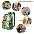 thumbnail image 5 of ZIATUBLES Clear Backpack Heavy Duty 17 Inch, Tropical Pineapple Hibiscus Print Fabric & PVC Transparent Bookbag With Front & Side Pockets, Sturdy See Through Backpack for School Security, 5 of 7