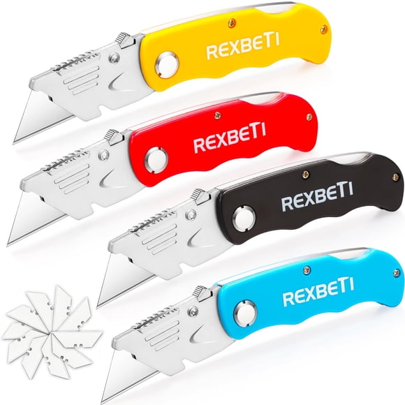 Cúter plegable REXBETI, set de 4 con hojas SK5