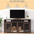 thumbnail image 2 of Yeshouse Extra Large Dog Crate Furniture, 71” Double Kennel with Storage Drawers, Removable Divider, Barn Door & TV Stand, 2 of 6