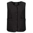 thumbnail image 4 of BLTIBY Women's Fuzzy Sherpa Fleece Vest Winter Fall Casual Reversible Plaid Sleeveless Warm Jacket Button Down Waistcoat with Pockets Black M, 4 of 7