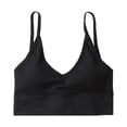 thumbnail image 1 of Bralette Sunnimix Chaleco de algodón con Relleno y cuello en V Negro, 1 of 8