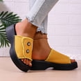 thumbnail image 5 of Wowcloth Women's Platform Slide Sandals – Comfortable One-Strap Wedge Heel with Lightweight Design for Casual Spring Summer Wear, 5 of 7
