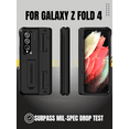 thumbnail image 2 of CaseBorne V Compatible with Samsung Galaxy Z Fold 4 Case - Full Body Protective Case with Semi-Auto Hinge Cover, [Tempered Glass Screen Protector], Kickstand - Black, 2 of 5