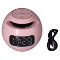 thumbnail image 1 of Altavoz despertador multifuncional Bluetooth 5,0, altavoz inalámbrico portátil con forma de bola recargable con reloj para dormitorio y oficina, 1 of 8