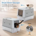 thumbnail image 6 of PAWZ Road Stainless Steel Litter Box, Enclosed Large Cat Litter Box with Scoop, Odor Control Easy Clean, Gray, 6 of 12