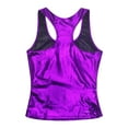 thumbnail image 6 of renvena Women's Shiny Metallic Camisole Crop Top Holographic Vest Rave Party Clubwear Purple S, 6 of 7