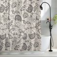 thumbnail image 2 of Grey Pastoral Flowers Fabric Shower Curtain Farmhouse Floral Washable Shower Curtains for Bathroom, Waterproof Bath Curtain with Hooks Home Decor 36x72in, 2 of 8