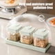 thumbnail image 5 of Frascos de especias de vidrio Organizador de cocina | Botella de vidrio compacta para especias con tapa abatible | Sello hermético | Fácil de usar y limpiar | 1 Pieza | 10x10x8cm | Verde o Blanco, 5 of 6