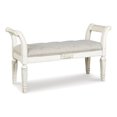thumbnail image 1 of Ashley Realyn Tufted Bench with Scrolled Arm in Antique White, 1 of 8