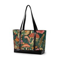 FORMRS Laptop Tote Bag for Women with 15.6" Computer Compartments Handbag, Floral Mushroom