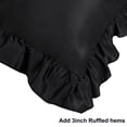 thumbnail image 5 of PiccoCasa 2Pcs Satin Pillowcase Pillowcases Ruffled Pillowcases Pillow Shams, King Black, 5 of 8