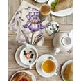 thumbnail image 4 of Purple Iris Kitchen Dish Towels for Drying Dishes Set of 3, Spring Vintage Butterfly Leaves Flowers Beige Waffle Weave Microfiber Hand Tea Bathroom Towels Quick Dry & Absorbent Towel 15.7x23.6, 4 of 7