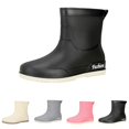 thumbnail image 2 of XIMIN Women's Slip Rain Shoes Short Chelsea Boots Ankle Rubber Rain Boots Korean Version Solid Color Fashion Short Tube Water Shoes for Garden Waterproof, 2 of 6