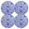 thumbnail image 2 of Blue Butterfly and Flower Pattern 15.4in Diameter PVC Plate Mat, Heat-Resistant and Cuttable, Kitchen Decor, 2 of 7
