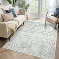 thumbnail image 5 of Tzou Boho Area Rugs 5x7ft Washable Door Mat Geometric Gray Living Room Carpet, Non Slip Indoor Rugs for Bedroom Dining Room Office, 5 of 7