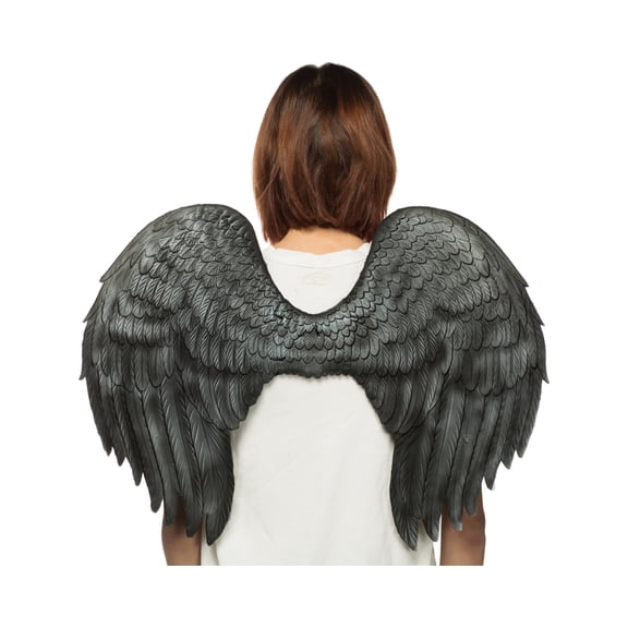 Supersoft Fallen Angel Black Demon Wings Costume Accessory