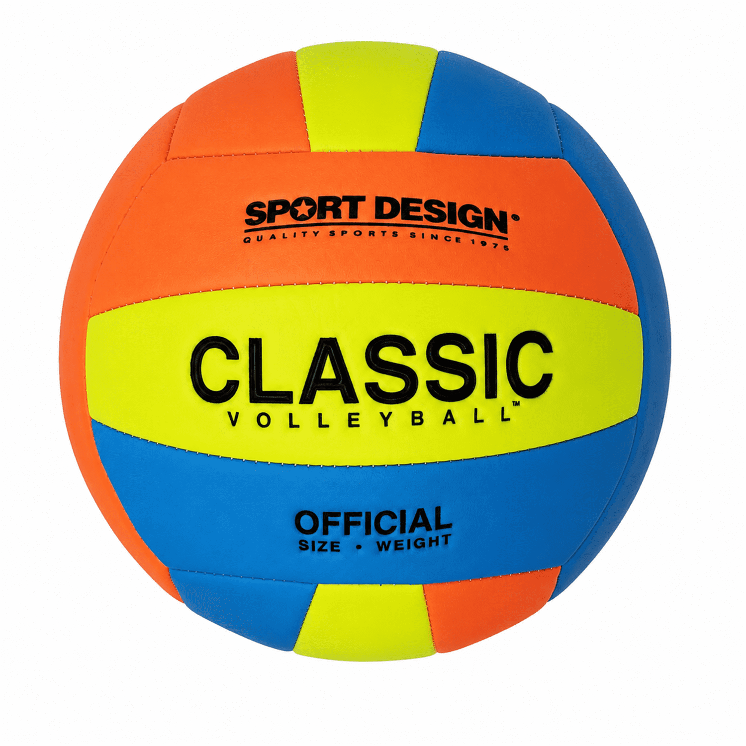 Seasonal Supply Co. Classic Neon Colorblock Volleyball, Regulation Size 5