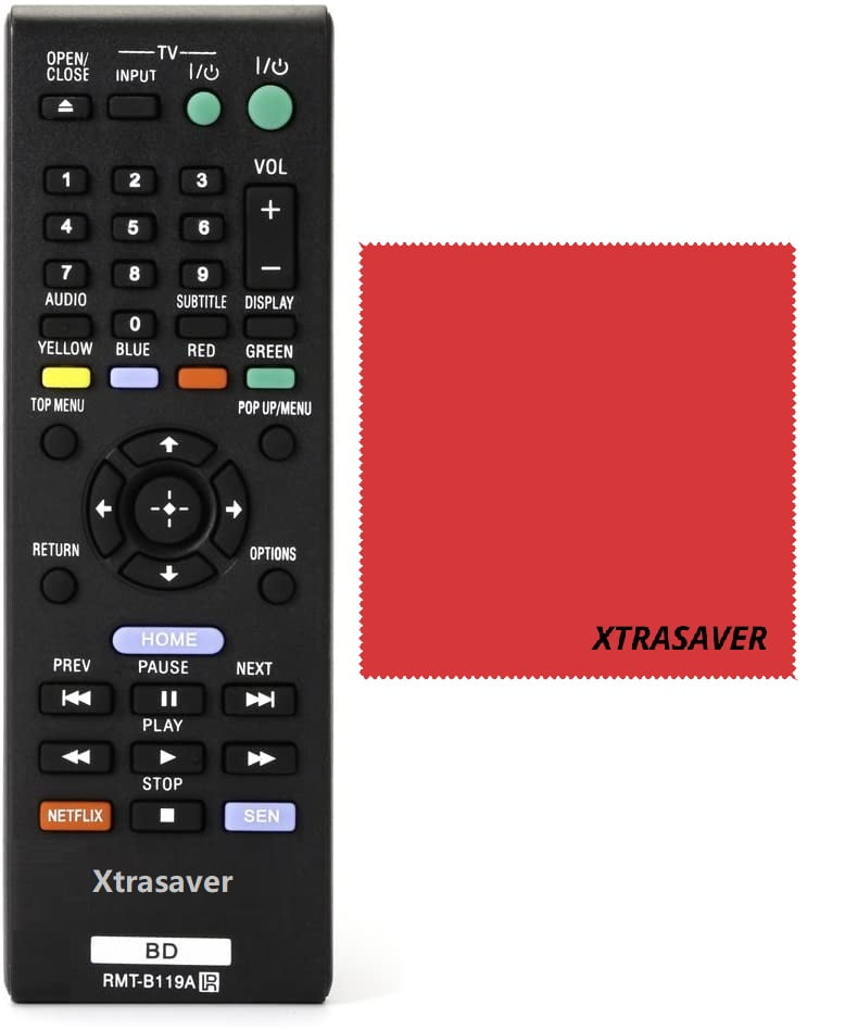 Xtrasaver RMTB119A Replacement Remote Control for Sony BluRay DVD