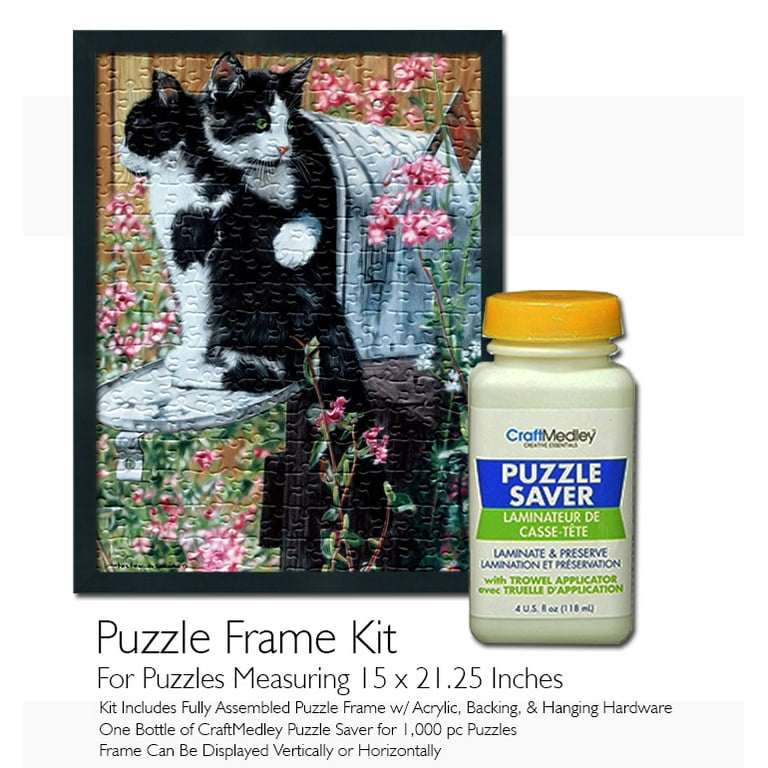 Solid Wood Jigsaw Puzzle Frame Kit & Craft Medley Puzzle Saver