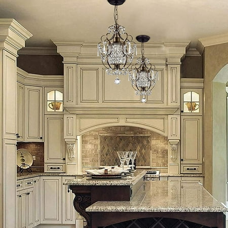Crystal Chandelier Modern Mini Chandeliers 1 Light Bronze Fixtures Iron Flush Mount Ceiling Lights Canada Crystal Chandelier Modern Mini, Mini Chandeliers For Kitchen Cabinets