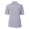 thumbnail image 3 of Women's Cutter & Buck  Navy UIC Flames DryTec Virtue Eco Pique Stripe Recycled Polo, 3 of 3