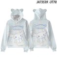 thumbnail image 1 of Sudadera con capucha y estampado digital con orejas de gato de Sanrio y perro canela en 3D para adultos y niños, 1 of 5