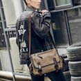 thumbnail image 5 of Maletines vintage para hombre, bolso de hombro, bolso cruzado de viaje, bolso de mensajero de lona informal, con retazos, multifunción, para portátil XA237ZC, 5 of 5
