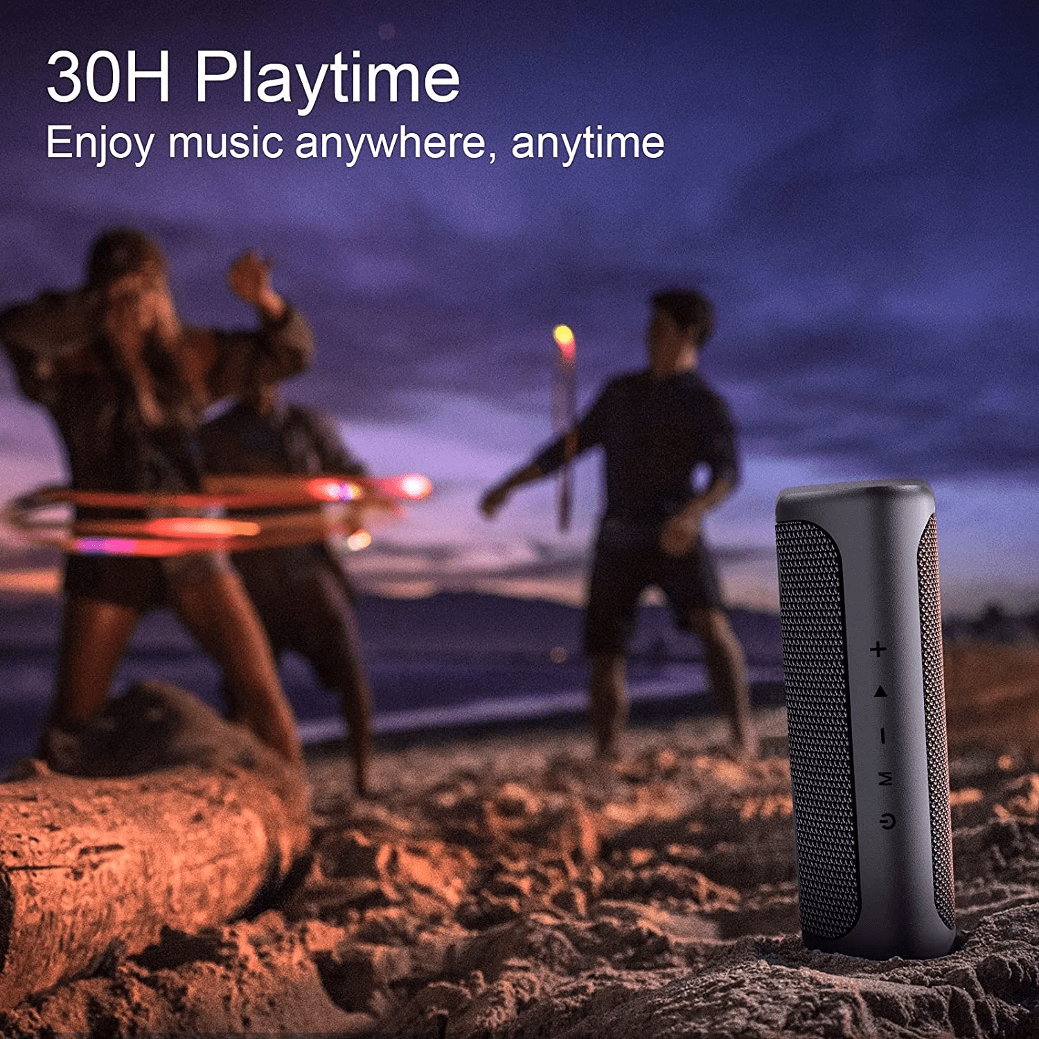 M7 Bluetooth Speaker, IPX7 Waterproof, 24W Loud Stereo Sound, Portable Wireless Outdoor Speaker for Parties, Travel, and Home