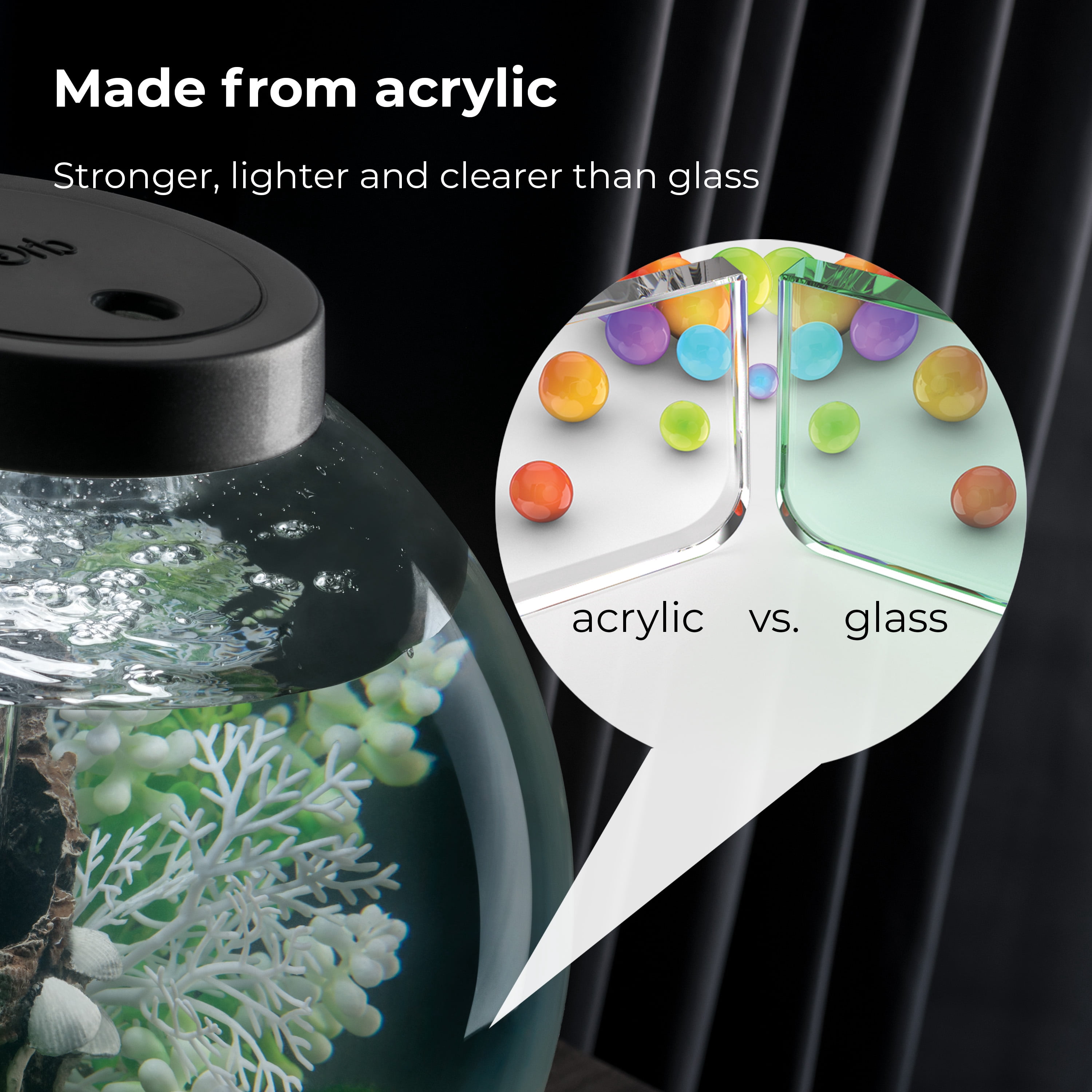 biOrb CLASSIC 60 Aquarium with MCR Light - 16 gallon, black