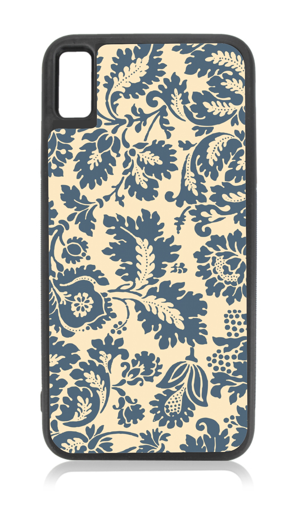 Blue and CrÃ¨me Damask Print 10xr Flower Case iPhone 10 xr Floral
