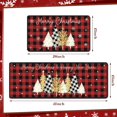 thumbnail image 3 of 2 Pcs Christmas Kitchen Rugs and Mats Set of 2 Red Black Buffalo Plaid Merry Christmas Xmas Trees Floor Mat Non Slip Checkered Doormat Home Holiday Kitchen Decor, 17 x 30 Inch, 17 x 47 Inch, 3 of 6