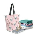 thumbnail image 2 of Open Top Canvas Tote Bag with Zipper Reusable Shopping Bag 13.5x15" Roomy Carryall Skulls and Roses Pattern, 2 of 9