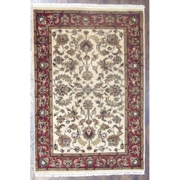 Wahi Rugs Hand Knotted Jaipur Kashan Antique Wash 4'0" x 6'0" - w642