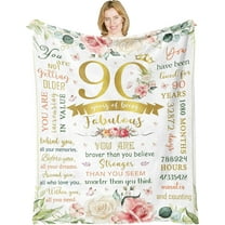 90th Birthday Gifts for Women Men, Best Gifts for 90 Year Old Woman, 90th Birthday Ideas, 90 Year Old Birthday Gifts for Women, 1935 Birthday Gift, Happy 90th Birthday Decor Blanket 60x50in