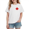 thumbnail image 2 of Zpanxa T-Shirts pour Tout-Petites Fille Imprimé Feuille d'Érable Manches Courtes Col Rond Haut Décontracté en Coton 4 Ans, 2 of 6