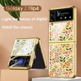 thumbnail image 2 of Funda para Samsung Galaxy Z Flip 4 5G, carcasa de teléfono con marco galvanizado de vidrio templado Floral, funda dura para Galaxy Z Flip 4 qym unisex, 2 of 2
