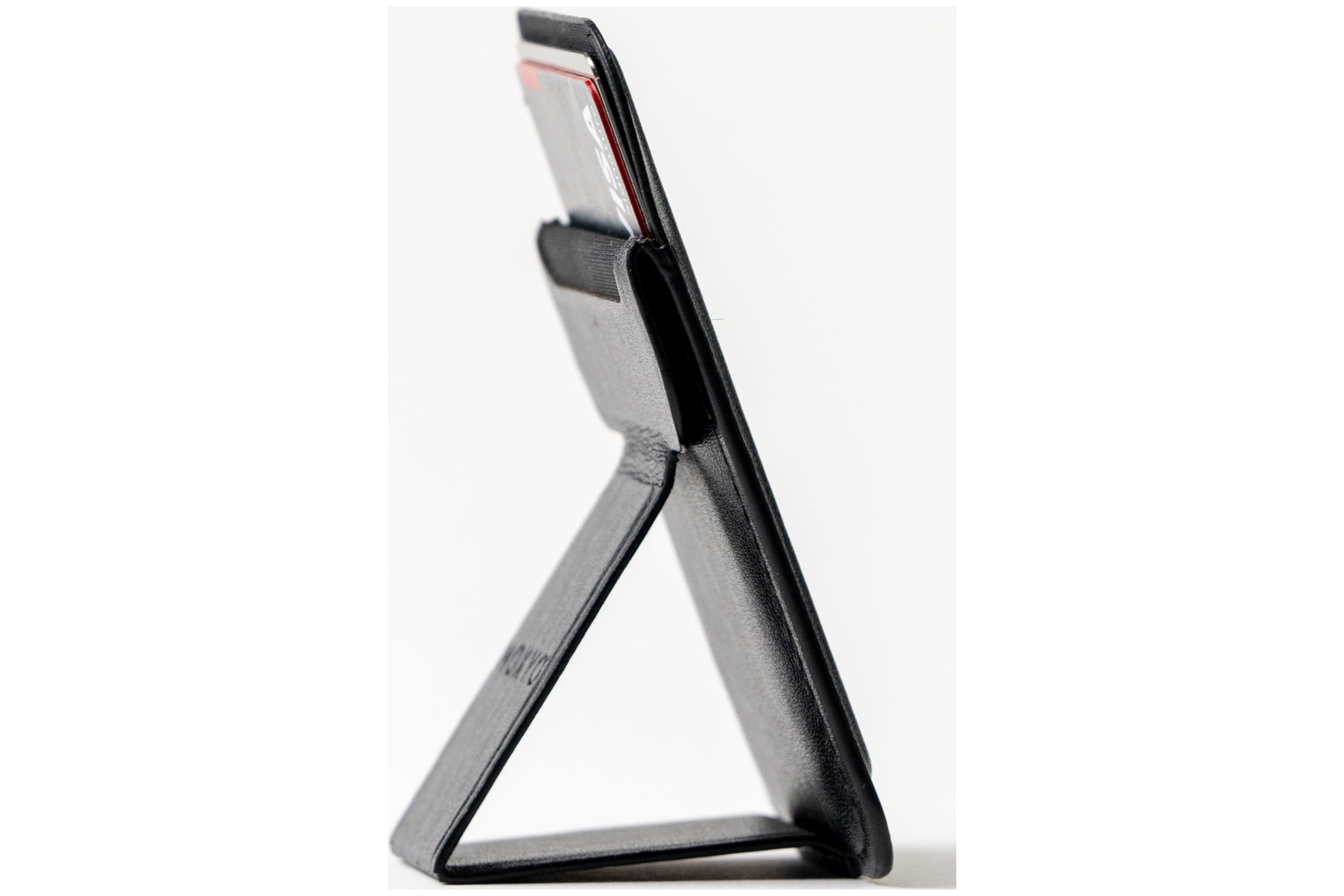 Moxyo Wallet Phone Grip Stand, Magnetic, Universal, Compatible, Vegan Leather