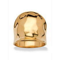 PalmBeach Jewelry Concave Cigar Band Ring 18k Gold Plated