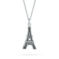 thumbnail image 2 of Bling Jewelry Womens French Vacation Eiffel Tower Pendant Necklace in Oxidized Sterling Silver, 2 of 4